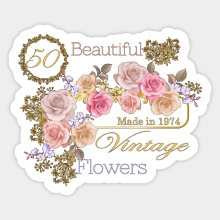 Vintage Roses- A Special 50th Birthday Gift for Her Sticker